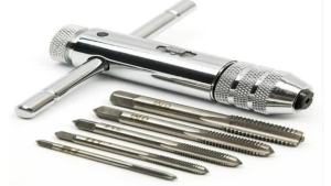 Adjustable T-Handle Ratchet Tap Holder Wrench Machine Screw Thread Metric Bothway Hand Screw Tap Set Manual Tapping Tool Kit
