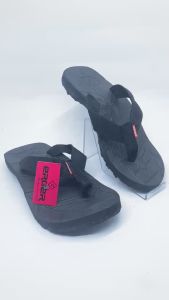 Sandal Slide Pria Dewasa Casual Hitam Motif Klasik
