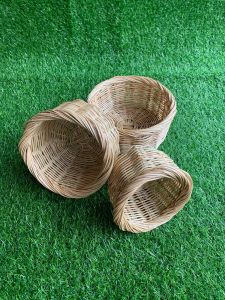 กระบอกเล็กกระถางเล็กกระถางต้นไม้เล็ก ทำจากหวายแท้100% มี3 ขนาดให้เลือก (ทาเคลือบเงาแล้วอย่างดี)