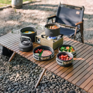 NatureHike | Outdoor Camping Cookware Set Portable Aluminum Frying Pan Kettle