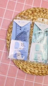 Murah Banget - Penggaris Sekolah / Penggaris Set 4 In 1 / Perlengkapan Sekolah Menggambar Motif Polos / Ruller Set Transparant
