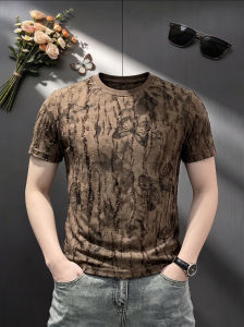 Vintage Style Butterly Dye Perforated Cool Feeling T-Shirt
