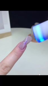 16Tips/Sheet French UV Semi-Cured Gel Nail Wraps Long Lasting Full Cover White Tip Sticker Waterproof LED Lamp Gel Nails Decals