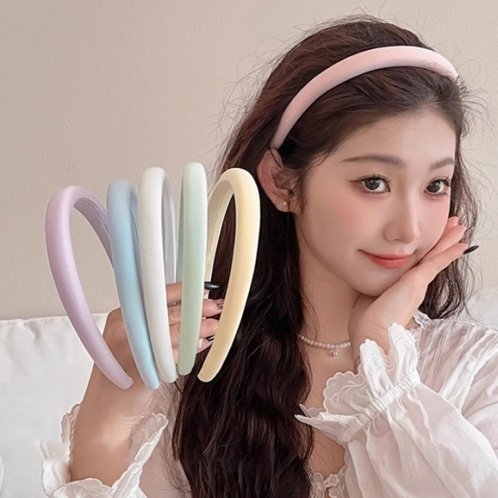 Zy Fashion Korean Macaron Color Sponge Headband For Women Narrow Edge