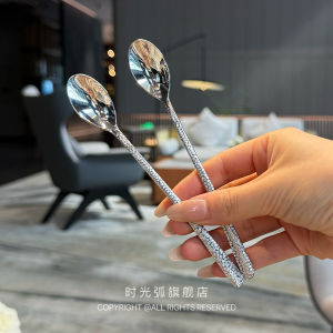Vintage Style 316 Stainless Steel Coffee Stirring Spoon with Hammered Pattern Handle Dessert Spoon Seasoning Salt Spoon