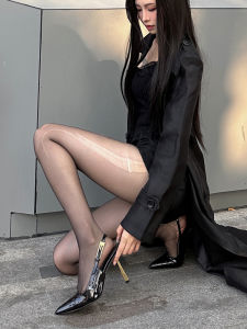 Yide Man เสื้อผ้าแฟชั่นสำหรับผู้หญิง รองเท้าส้นสูงแบบหัวแหลม หัวเข็มขัด หนังแพะ ทรงหัวแหลม รองเท้าส้นเดี่ยว สไตล์ยุโรป