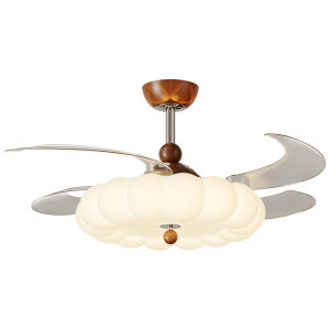 LANGSHANGZHAOMING | Retro Style Wooden Restaurant Fan Light Quiet Design