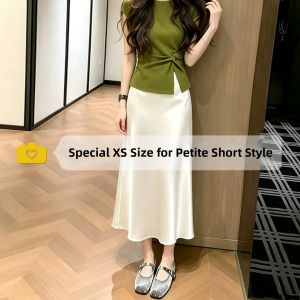 V.C.I | Acetic Acid Satin High Waist Mid-length Pencil Mermaid Skirt