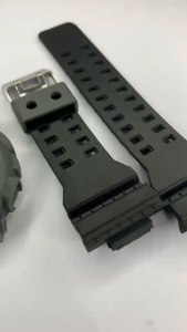 REPLACEMENT STRAP AND BEZEL FIT TO GA100GA110GA120GA135GD100GAX100 -M.BLACK STRAPGRAY BEZELGRAY KEEPER