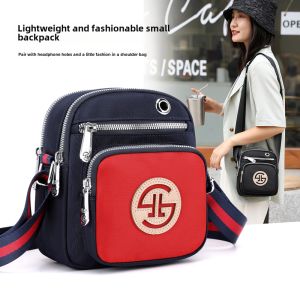 Waterproof Oxford Cloth Crossbody Bag Womens Mini Shoulder Bag Simple Canvas Bag Fashionable Trendy Pure Color Leisure Bag