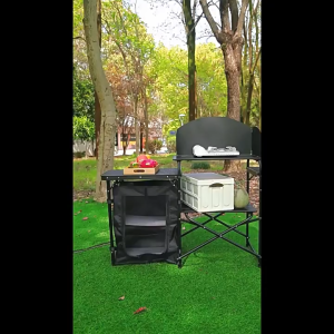 Mount Peak Portable Cook Station | Easy Setup | Aluminum | with Storage Bag | Kitchen table | Outdoor Dining | Stove Table | Mesh Bags