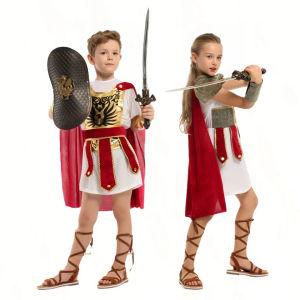 Halloween cosplay children boys and girls Roman warrior costumes ancient Roman Empire soldier cosplay costumes party costume