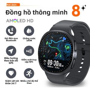 Đồng Hồ Thông Minh GPS Ultra 2025 Mới Màn Hình AMOLED Theo Dõi Nhịp Tim Gọi Bluetooth Chống Nước Dành Cho Nam Nữ Sức Khỏe Và Thể Thao