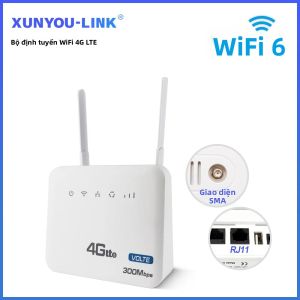 Bộ Định Tuyến WiFi 4G LTE 300Mbps Với Ăng-ten SMA Mở Rộng Hỗ Trợ VoIP Cố Định Cho 32 Người Dùng Kết Nối Không Dây Gia Đình