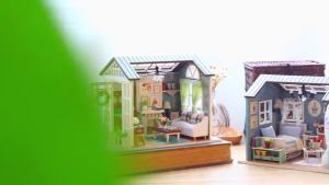 DIY Wooden Miniature Dollhouse Kits Handmade 3D Puzzle Doll Houses Assembly Building Model Toy Home Decor for Xmas Birthday Gift
