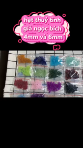 (50 hạt)Hạt thủy tinh giả ngọc bích 4mm và 6mm nhiều màu Nguyên liệu làm trang sức cổ trang Nguyên liệu diy