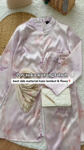 ZOE ARISAH Deshika Kurung Raya 2026 Kebarung Printed Floral Moden Satin Kurung Raya Pahang Modern Muslimah Wanita Viral ZOE ARISSA