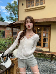 Áo Khoác Cardigan Tay Dài Có Mũ Trùm Đầu Chống Nắng Bằng Vải Cotton Tre Cho Nữ Áo Phông Dáng Ôm Chất Liệu Khác Mùa Hè