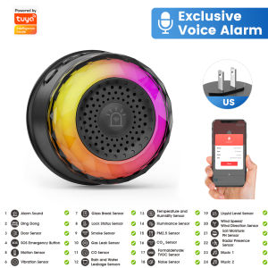 Tuya Wifi Smart Siren for Home Security Sound and Light Alarm Sensor EU US UK Plug Smart Home Life APP For Vibration CO VOC PIR