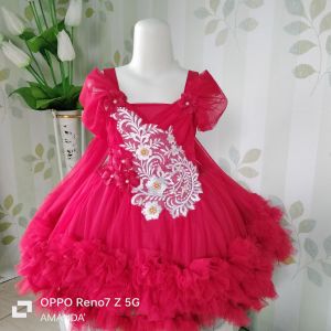 dress petite merah bisa request warna+free bando