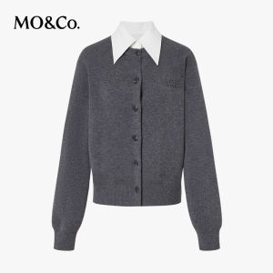 MO&Co. | Detachable Collar Wool Blended Knitted Cardigan