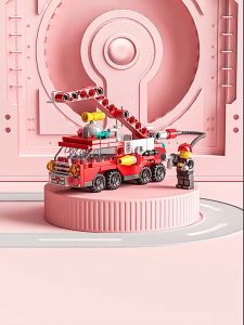 【Local shipment】Fire truck Building Blocks 6 IN 1 tank Series Puzzle building block Toys SWAT Educational Toy Model Engineering Vehicle Police Car Blocks Boy Toys