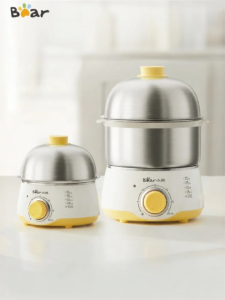 「China Plug」Bear | Automatic Egg Cooker with Auto-Off Function Stainless Steel