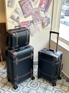 JYOICHI Retro Black Luggage Suitcase 20 Inch Carry-On 24 Inch 26 Inch Large Capacity Pull Rod Bag Universal for Men And Women Students