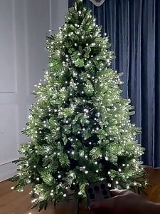 Vimite Solar Christmas Light 200M LED Christmas Tree Color Silver Wire Light String 2000LED Christmas Lights Outdoor Waterproof USB Charging Intelligent Remote Control Suitable for Christmas Halloween Party Birthday Wedding Mall Garden Decoration Light