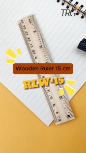 TRG Wooden Ruler 15 cm RLW-15 - Penggaris Mistar Kayu 15cm TRG