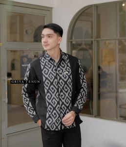 Couple Tenun Raisa Black Ivory -Baju Tenun Terbaru (Harga Terpisah)