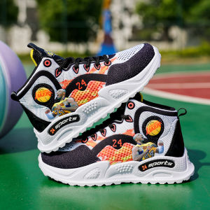 Kids Basketball Shoes High Top Sneakers Boys Sports Mesh Fashion Breathable Sports Basketball Shoes Tribute Kobe Bryant Basketball Shoes