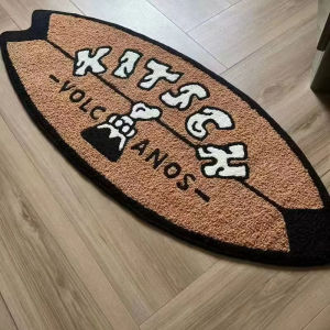 VIKAMA Volcano Surfboard Modelling Floor Mat Creative Personality Door Mat Entrance Bedroom Soft American Retro Decoration