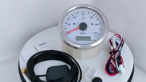 RHAXEL 2 Gauge Set 85mm GPS Speedometer 125 160 200 KM/H MPH Tachometer 8K 12K with Red and Yellow Backlight 12V 24V for Auto