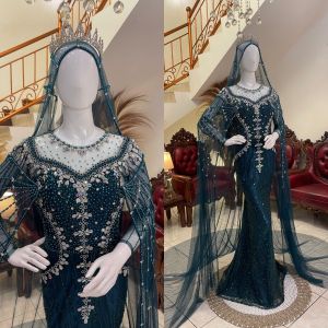 gaun pengantin modern mewah elegan / slim dress pengantin premium / dress pengantin wanita / slim dress pengantin gradasi warna