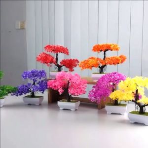 Tanaman Hias Termasuk Pot Bunga Plastik Dekorasi Ruangan Kamar Pohon Sakura Bonsai Pajangan Murah