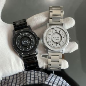 Mens Arabic Numeral Quartz Watch Stainless Iron Beads Hands with Graduations Custom Mirrorless Watch Sabr