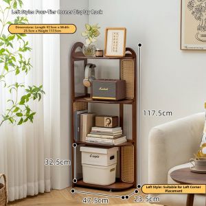 MEIZHULIJIA | Wicker Corner Shelf Cabinet