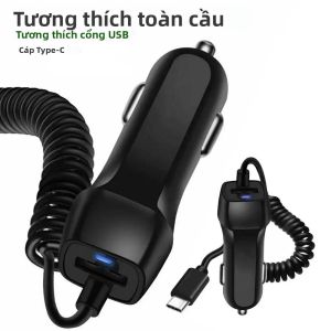 Sạc Nhanh 3.0 Sạc Xe Hơi USB Tự Động Cáp Sạc Micro Loại C Sạc Nhanh Cho Huawei iPhone Điện Thoại Di Động Android
