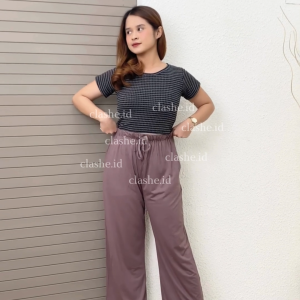 Anneta Pants Celana Panjang Kulot Spandex Flowy – Basic OOTD by Clashe
