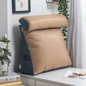ฤดูร้อนน้ำแข็ง ผ้าไหม หวายหมอนข้างเตียงนุ่มพนักพิงเบาะห้องนอนโซฟารูปสามเหลี่ยมผ้าฝ้าย PP เติมเต็มสไตล์โมเดิร์น เรียบง่าย