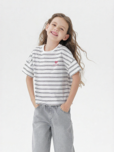 Marc&Janie | Bow Stripe Cloudy T-Shirt for Girls