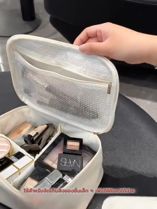 【พร้อมสต็อก|ส่งจากกทม】 กระเป๋าเครื่องสําอาง กระเป๋าแต่งหน้าพิมพ์ลายการ์ตูน PU ความจุขนาดใหญ่พร้อมที่จับกระเป๋าเดินทางทรงสี่เหลี่ยม