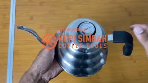 Teko kopi Leher Angsa Barista / Kettel V60 Drip coffee Thermometer Teko Leher Angsa 1000 ml Gooseneck Kettle Stainless dengan Termometer Buono Ketel Termo Pour Over Coffee Teko Kopi