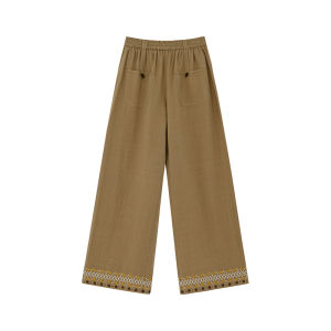 NIHAOKANONG | Quần Dài Vintage Cao Waist Chân Rộng Casual