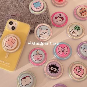 CrashStar MagSafe Phone Holder Cute Cartoon Interesting Animal Stretchable Foldable Stand Bracket For iPhone Samsung Huawei Xiaomi Redmi Infinix Universal MagSafe Phone Case Desktop Stand Hot Sale