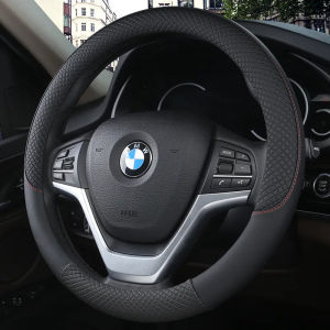 SEAMETAL Steering Wheel Cover for Car PU Leather Steeringwheel Protector Anti Slip fit 37-38cm Diameter Stitching Design