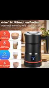 4-in-1 Automatic Milk Frother & Steamer - Hot/Cold Foam Chocolate Mixer Detachable & Non-Stick