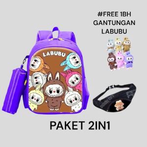 "NIQABIS"Tas Ransel 4in1 Labubu Viral Ransel Sekolah Anak PAUD TK SD