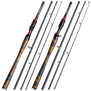Tongkat Pancing Karbon Tongkat Memancing Berputar 1.98M Casting 4 Bagian M/MH untuk